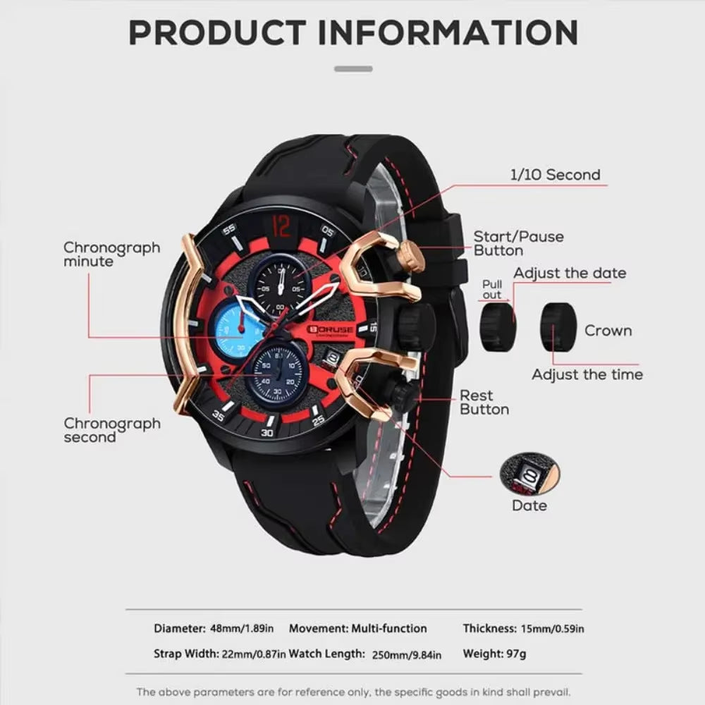 Horloge à Quartz – Bande de Silicone et Legering Kast
