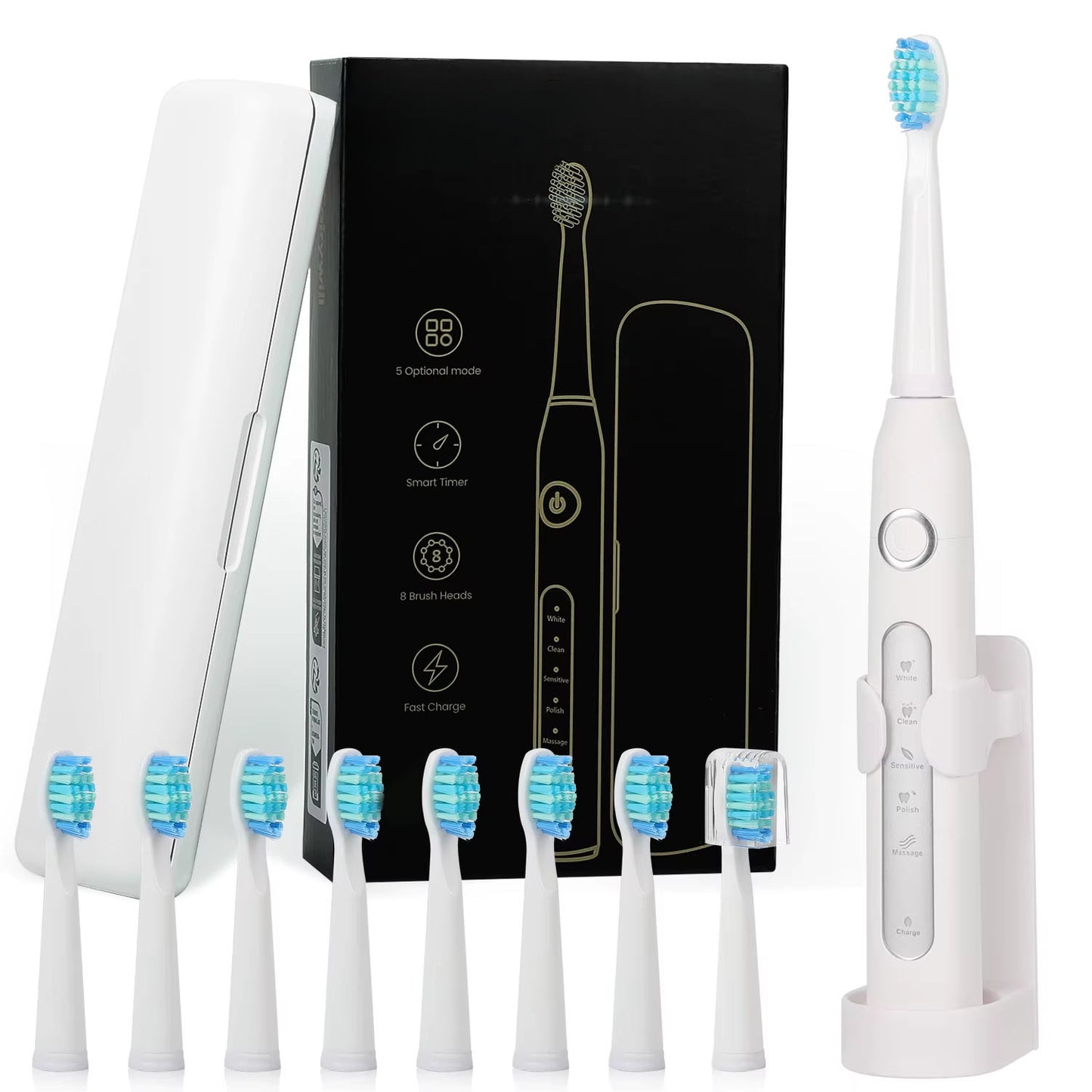 Sonic Toothbrush 5 Cleaning Modes, 8 Heads 5 Cleaning Modes