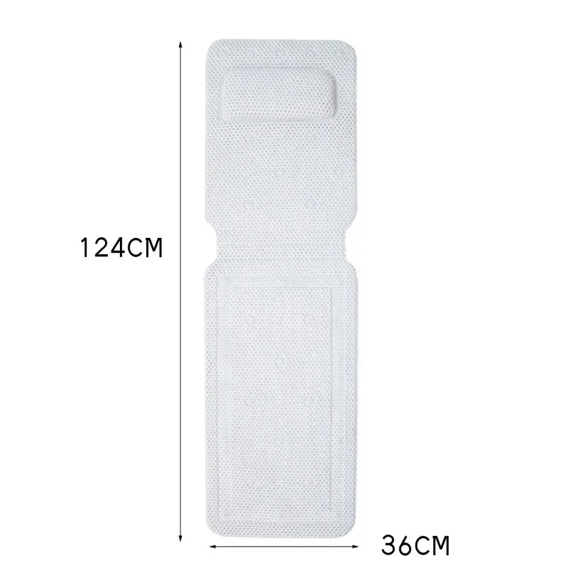 3D Mesh Bath Cushion Non-Slip Bathtub Mat with Pillow