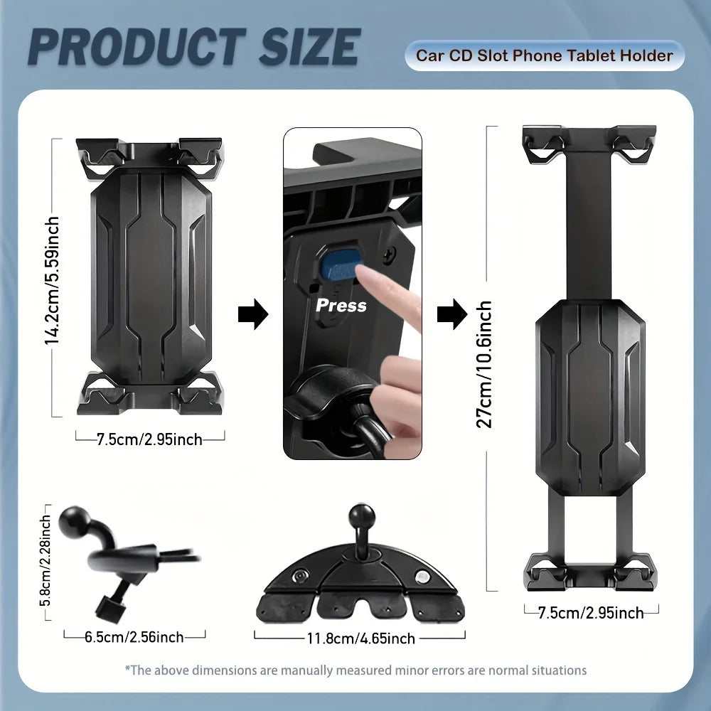 Car Phone Holder 360° Rotating CD Slot Mount Tablets