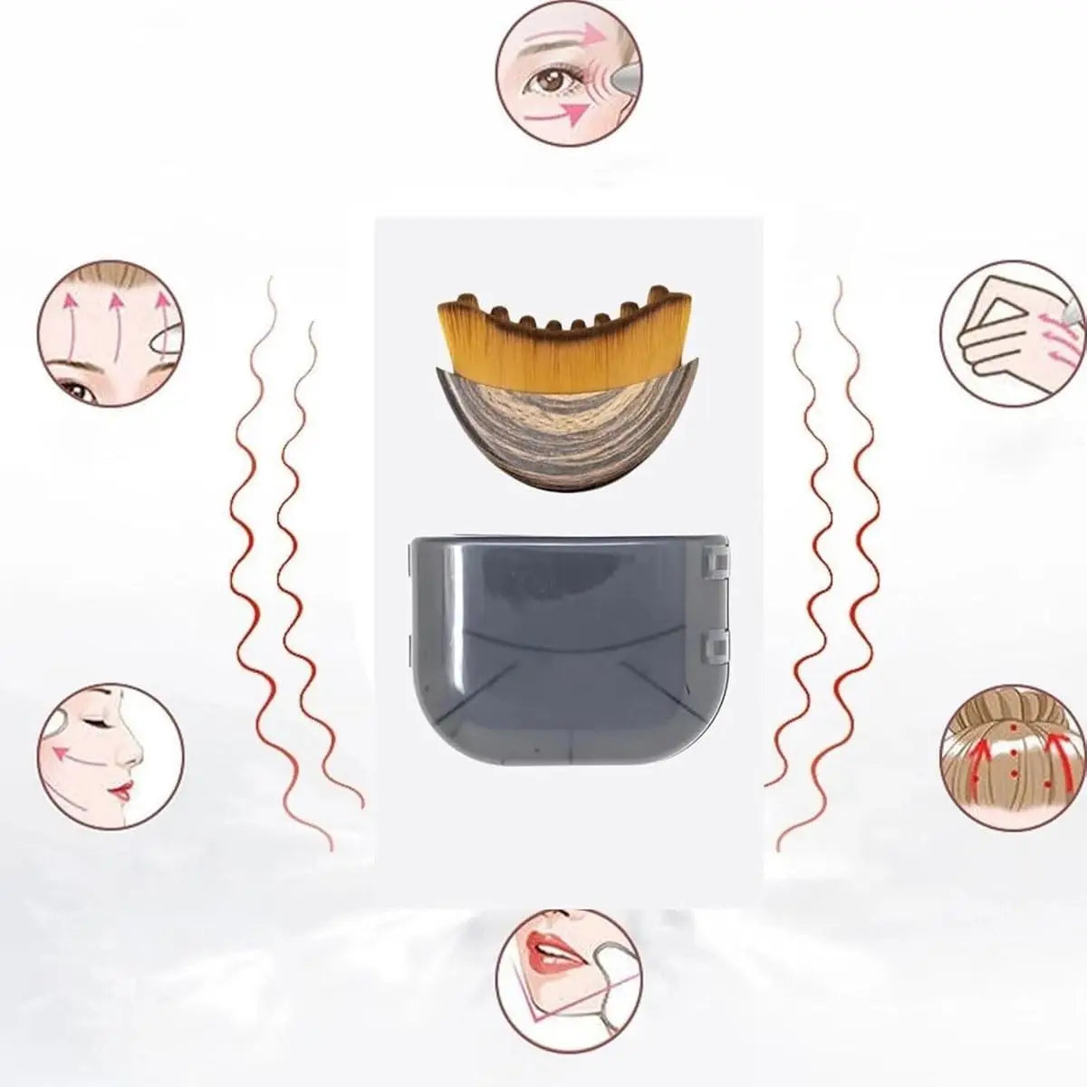 Brosse de Drainage Lymphatique Visage - Brosse à Sec pour la Mâchoire et les Contours