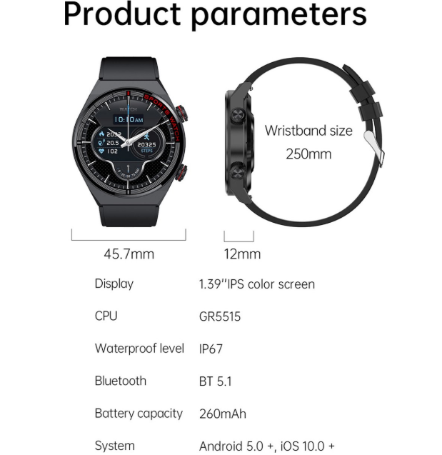 Montre intelligente NFC – Hartslagmeter, plus de 100 modes sportifs