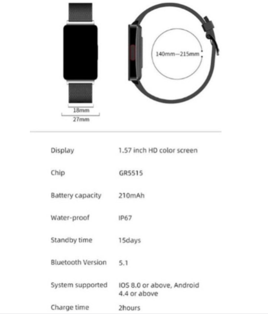 Gezondheids Smartwatch - Surveillance du glucose et de l'alcool