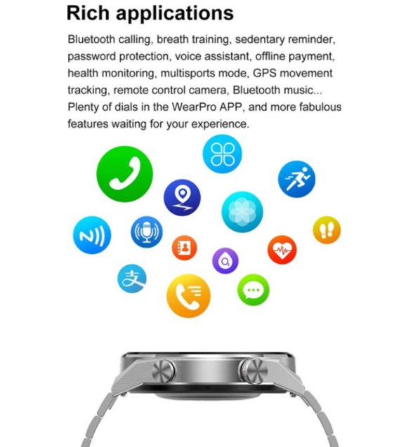 Montre intelligente Zakelijke – Écran AMOLED, NFC