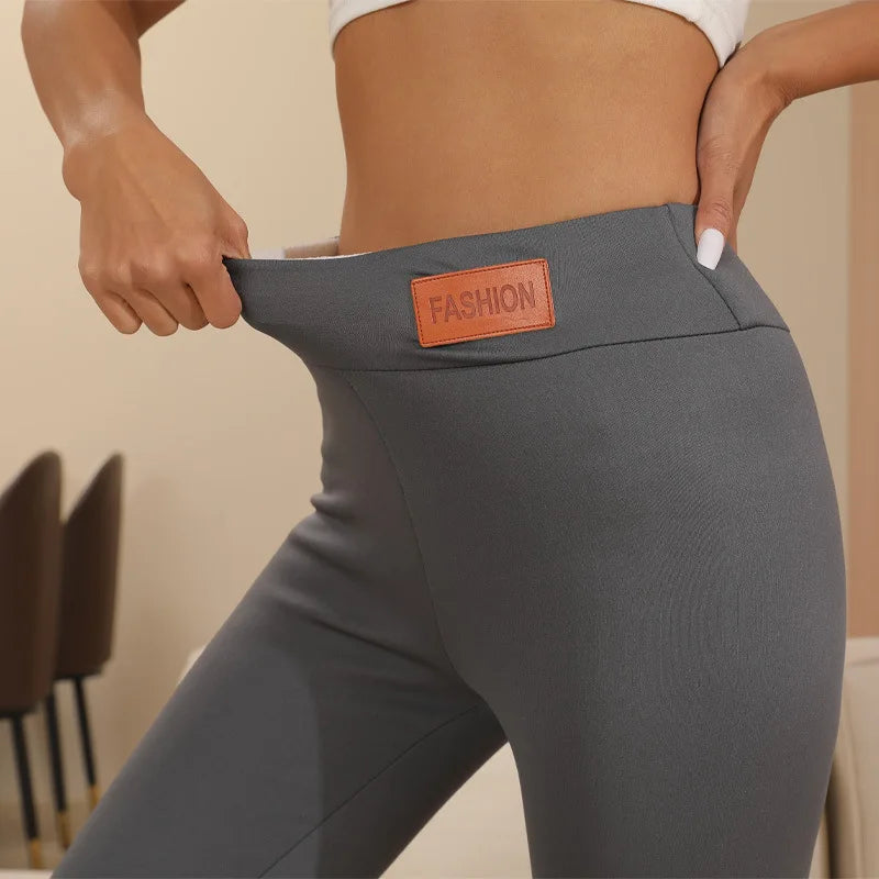 Velvet Thermal Leggings – Winter Slim Fit Pants Soft Casual