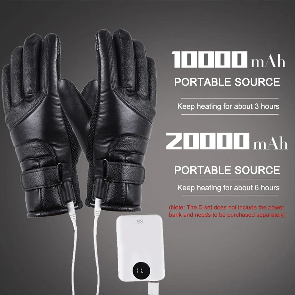 Gants de cyclisme chauffants d'hiver – Écran tactile USB étanche