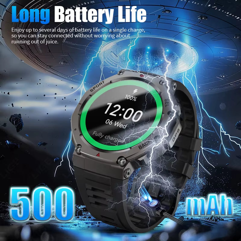 Montre intelligente GPS AMOLED, suivi étanche 5ATM