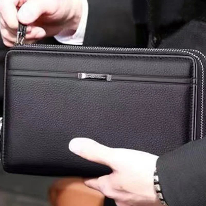 Leather Clutch Wallet – Business Card & Phone Organizer