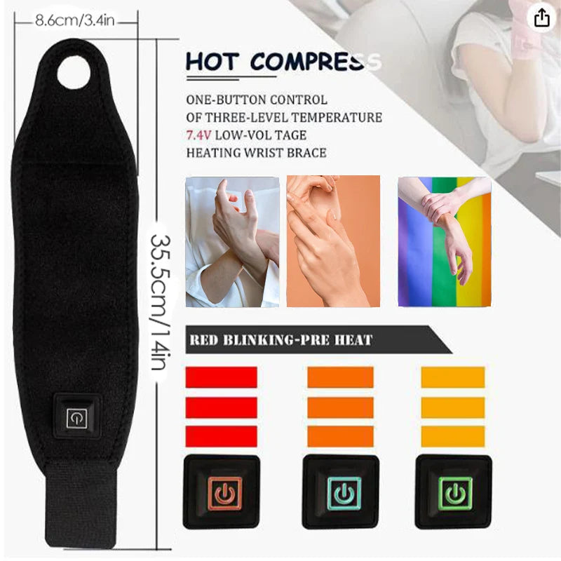 Heated Wrist Brace – Breathable Joint Support & Pain Relief