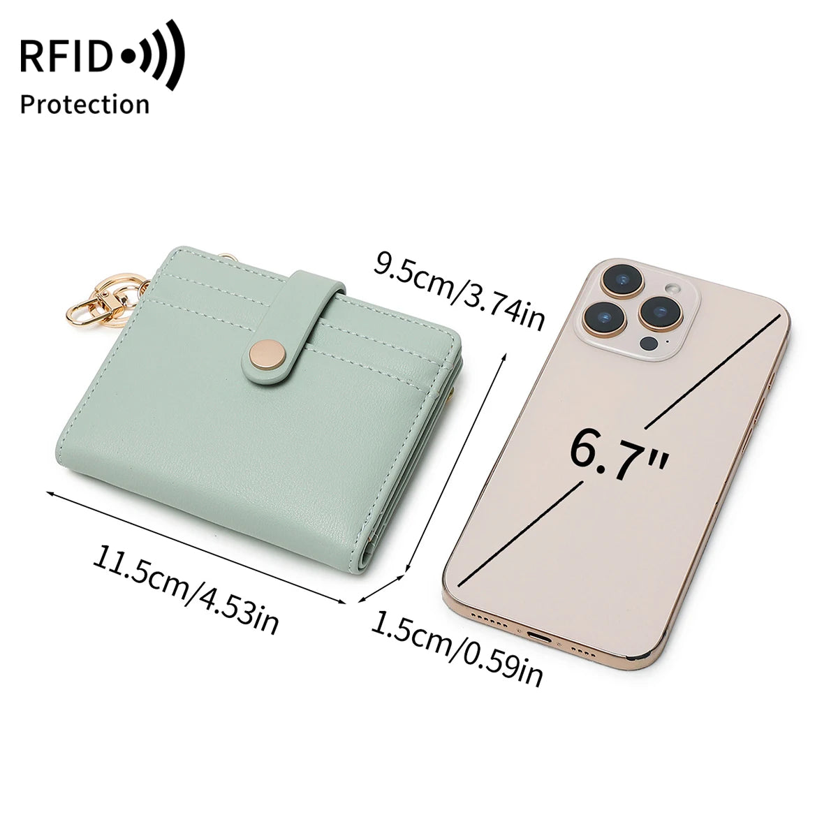 Portefeuille ultra-fin RFID pour femme – Porte-cartes pliable