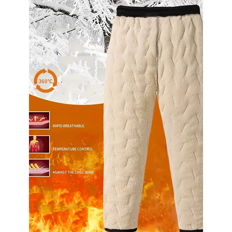 Winter Cotton Wadded Trousers – Warm Fleece-Lined Pants