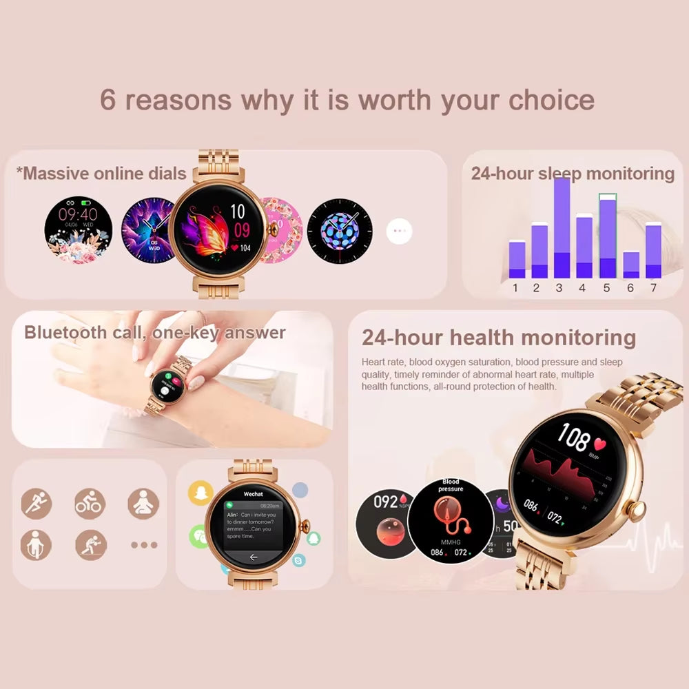 Modieuze Smartwatch – 1,04″ AMOLED, Metalen Behuizing