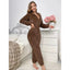 Cozy Brown Fleece Hooded Jumpsuit Pajamas Nylon