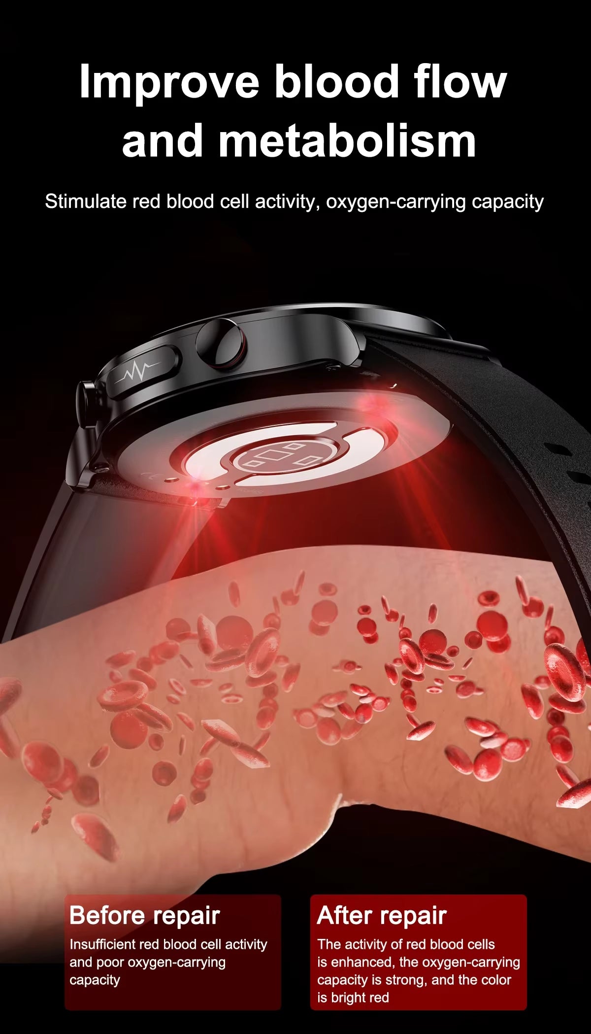 E300 Medische Smartwatch – ECG, Laser Therapie