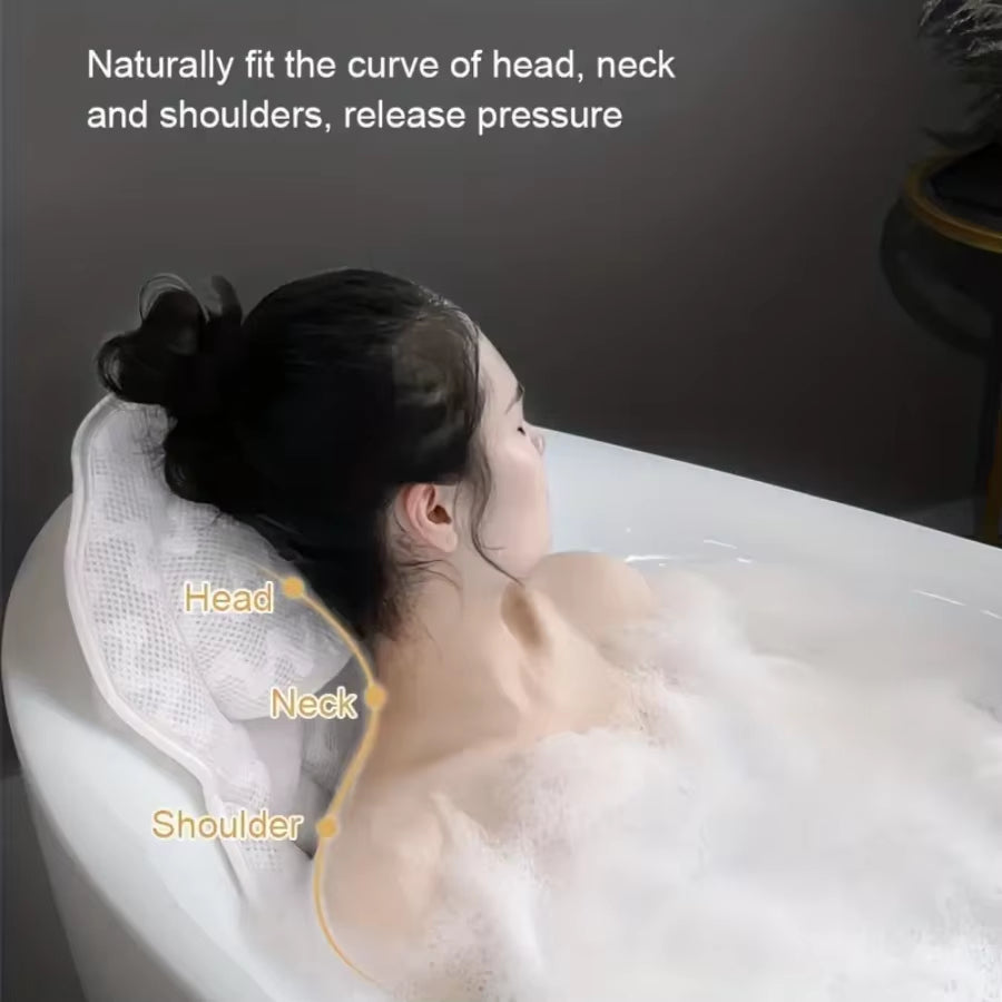 3D Mesh Bath Pillow – Ultra-Soft Neck & Back Support