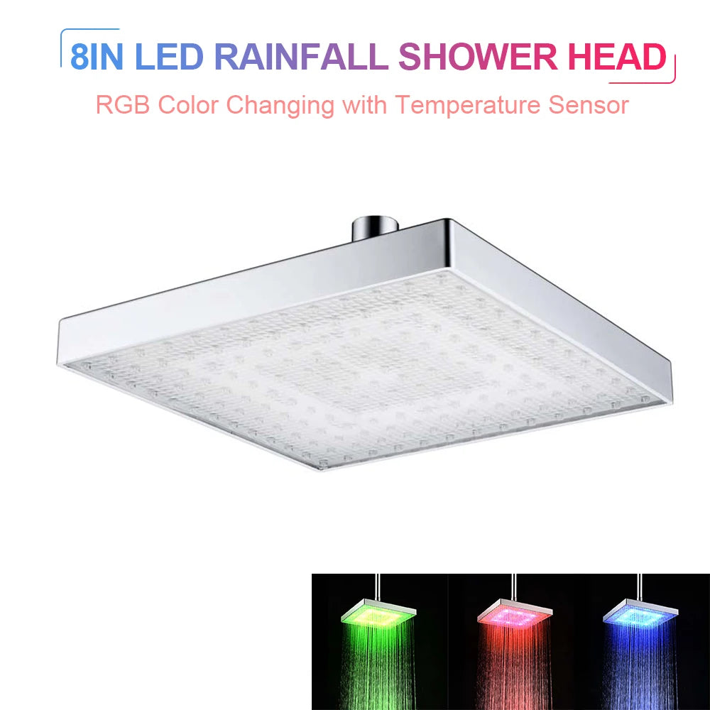 Color-Changing LED Shower Head High Pressure Rainfall