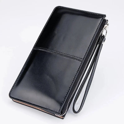 Women’s Long Zipper Wallet & Clutch – Multi-Layer Organizer