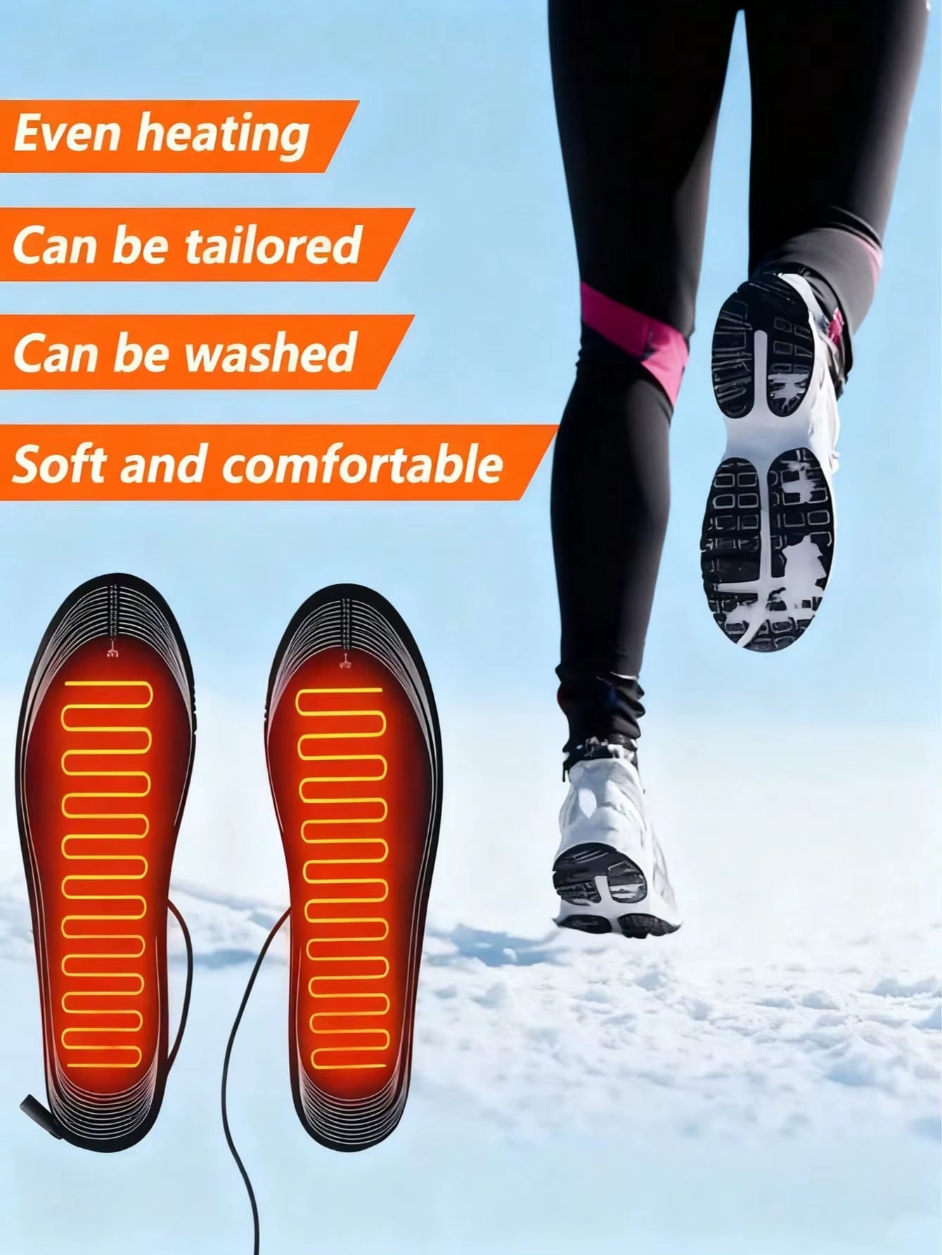 Electric Heated Insoles USB Rechargeable Foot Warmers