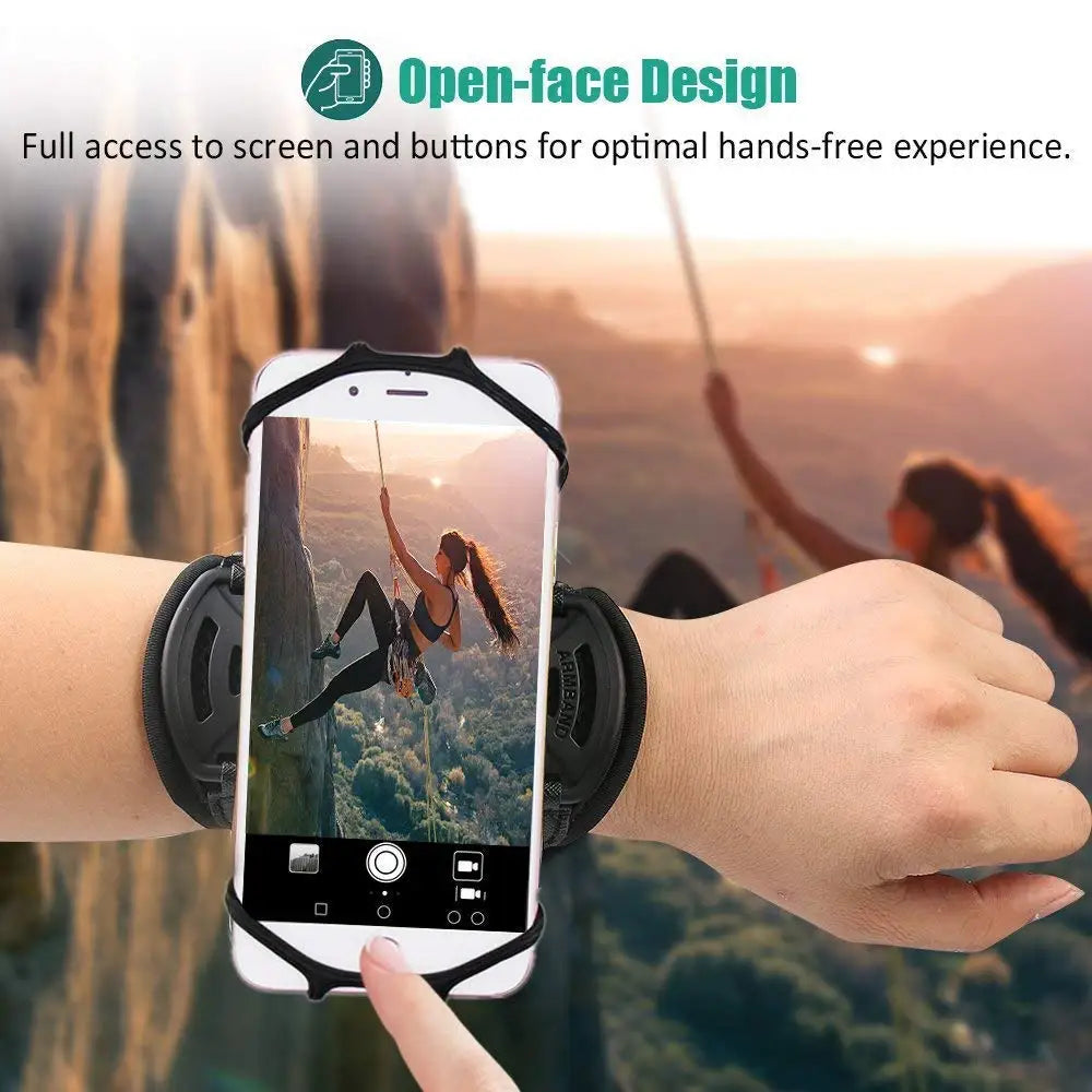 Support de téléphone rotatif à 360° pour poignet, idéal pour le sport – Brassard universel