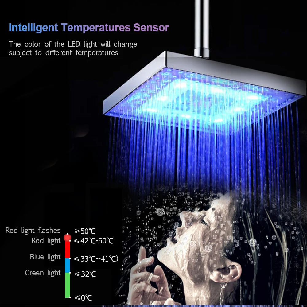 Color-Changing LED Shower Head High Pressure Rainfall