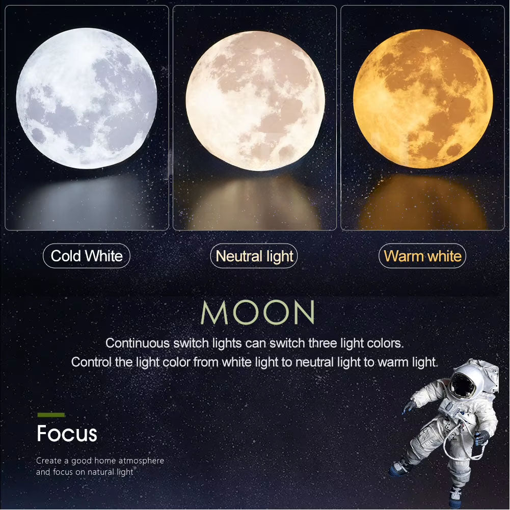 Slimme LED-plafondlamp – Maanlichtarmatuur voor de woonkamer