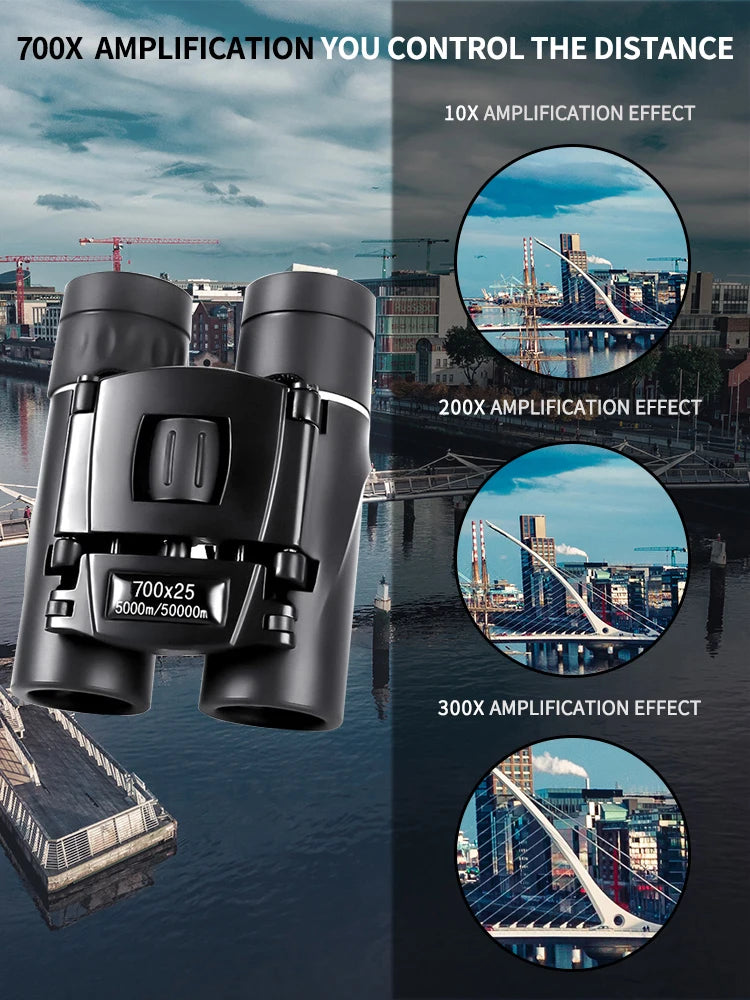 700x25 HD Binoculars – BAK4 FMC Long-Range Compact Binoculars