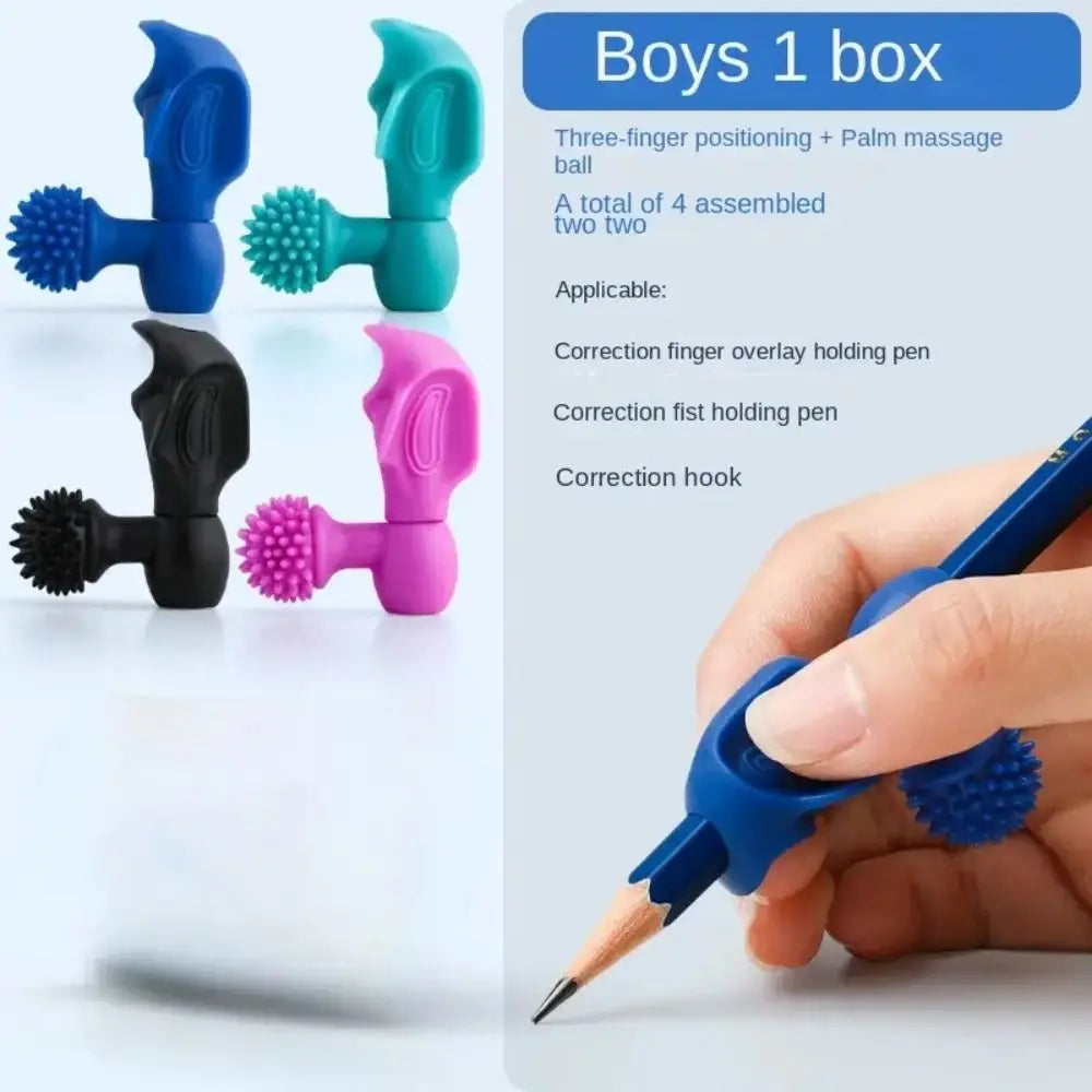 4-Pack Silicone Pen Holders – Writing Grip Aid for Kids
