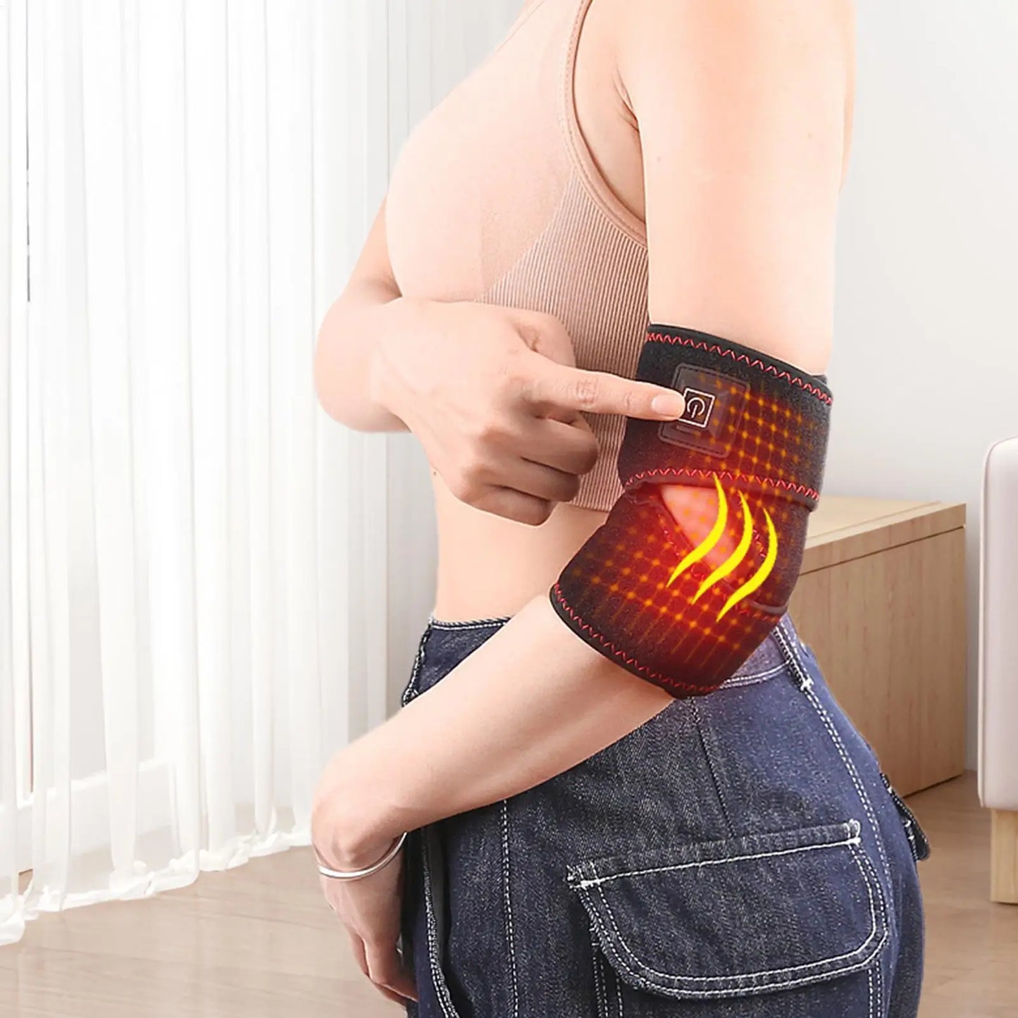 Coussin chauffant électrique sans fil et rechargeable pour le coude