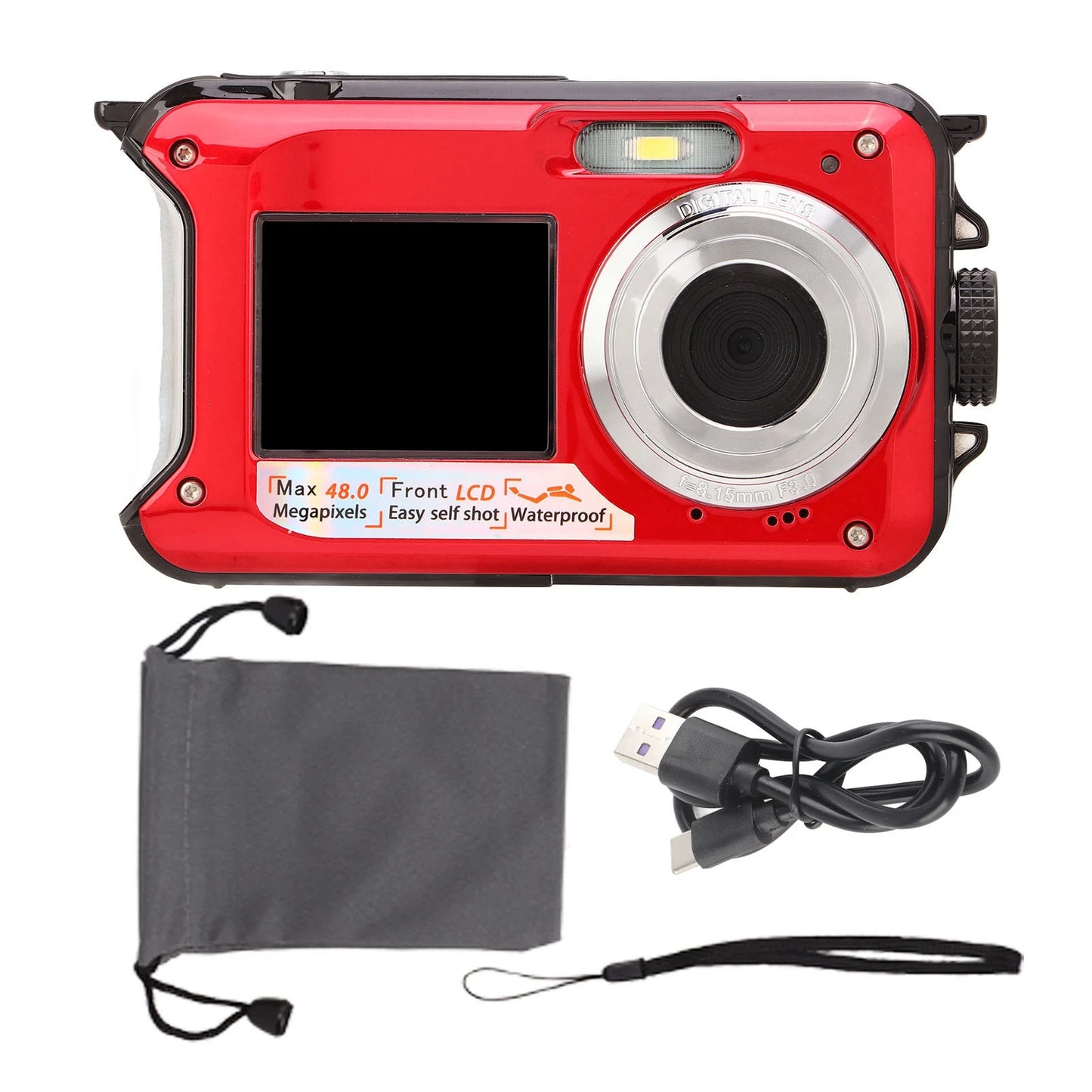 Waterproof Camera – 2.7K Video & HD Photo, 10ft Underwater