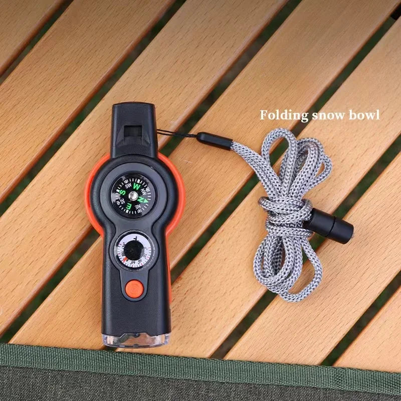 7-in-1 Survival Whistle – Multi-Function Camping & Hiking Travel Tool