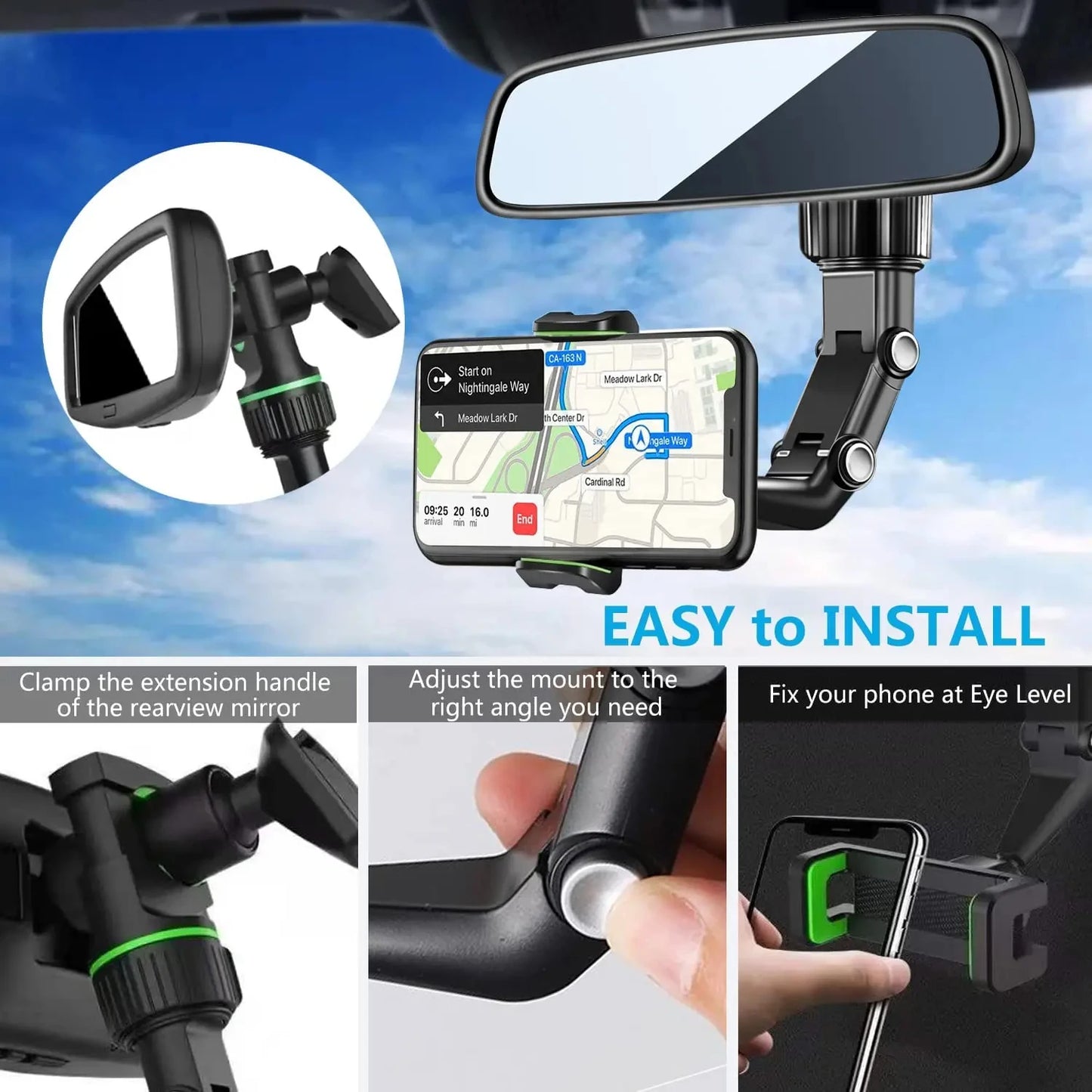 360° Rotating Car Phone Mount – Smartphone Holder