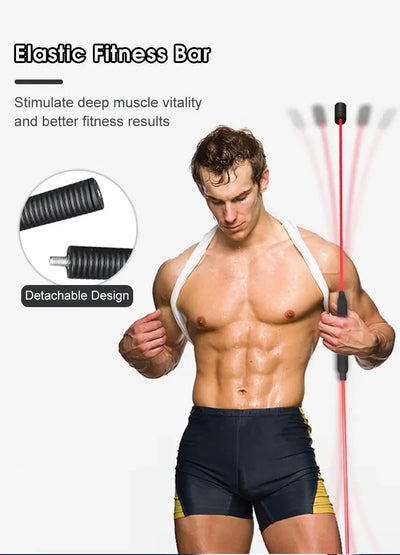 Elastische fitnessstang – vibrerende trainingsstick voor yoga en pilates