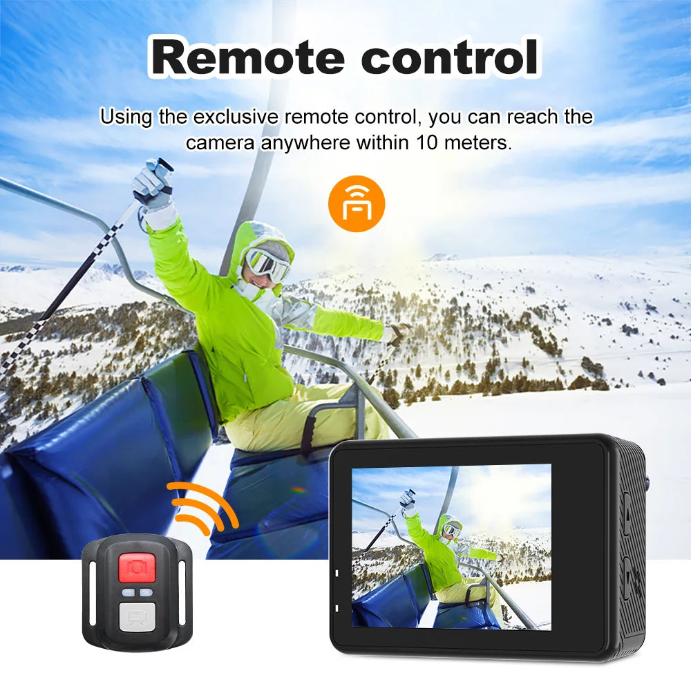 5K-actiecamera – 4K 60FPS, 2-inch touchscreen, 170° groothoek