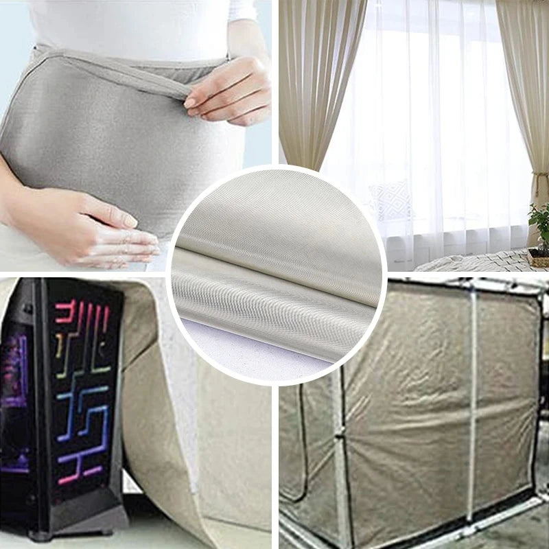 Anti-Radiation EMF Fabric – Silver Fiber Shielding Mesh (1–5M)