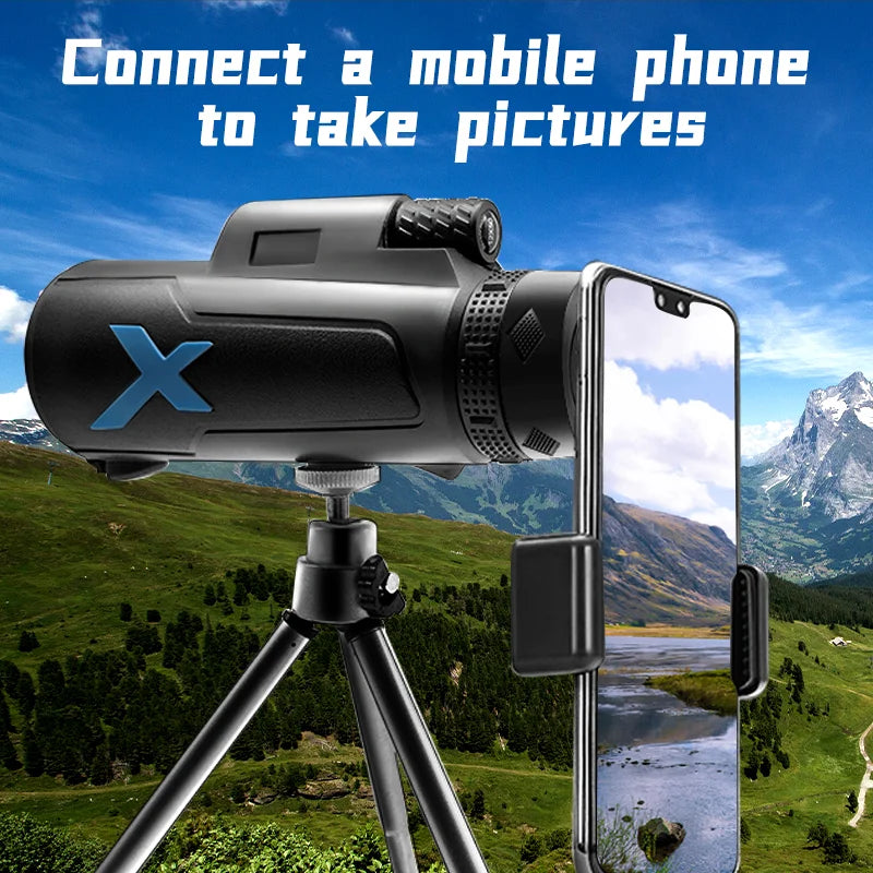 HD 12x50 Monocular Telescope – Portable Long-Range Viewing