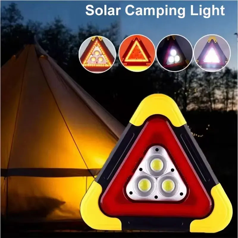 3-in-1 Solar Triangle LED Emergency Light for Outdoor Use