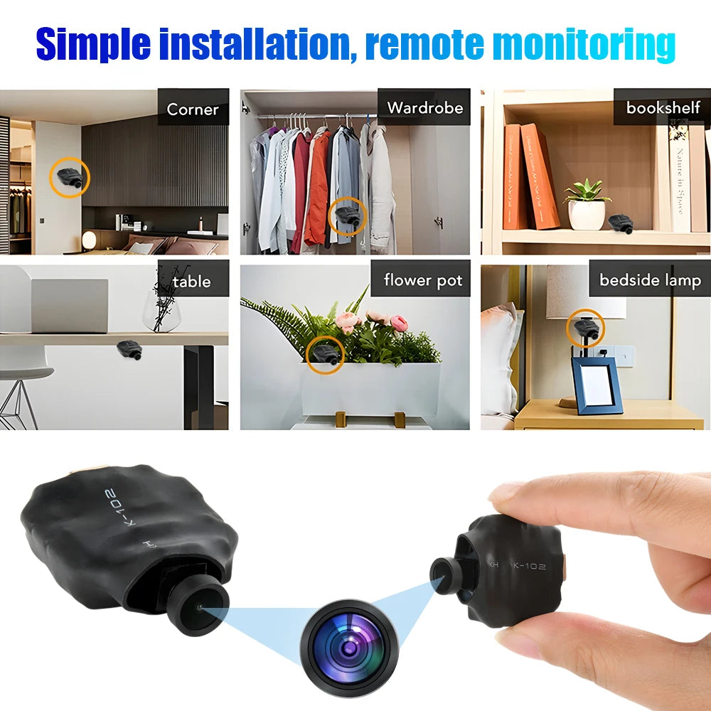 Mini caméra de sécurité sans fil 4K – Caméra espion WiFi cachée