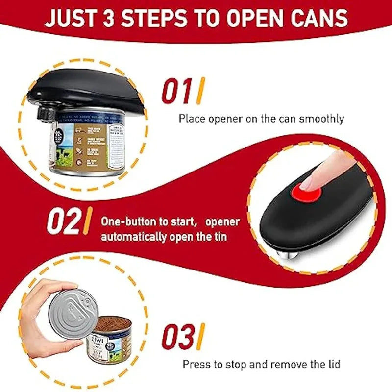 Automatic Electric Can & Jar Opener – Hands-Free Kitchen