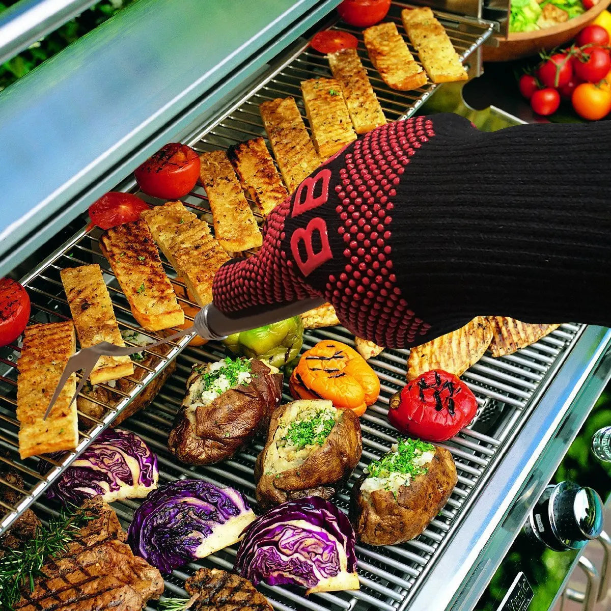 Anti-Heat Cooking Gloves – BBQ & Oven Fireproof Mitts Garden Tool