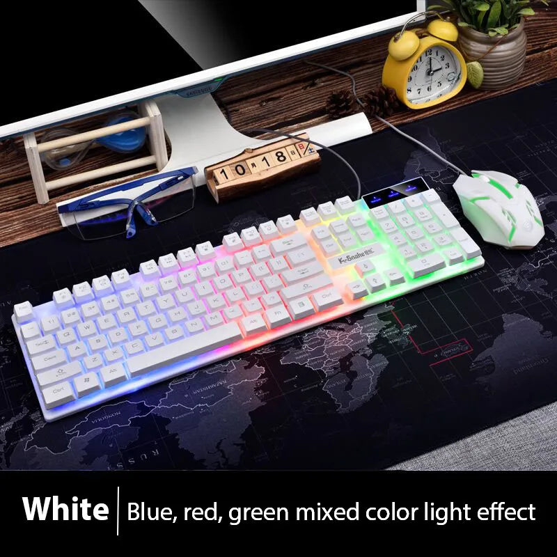 Ensemble clavier et souris gaming étanches – Rétroéclairage lumineux