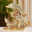 Golden Crystal Dolphin Figurine – Ceramic Decorative Sculpture