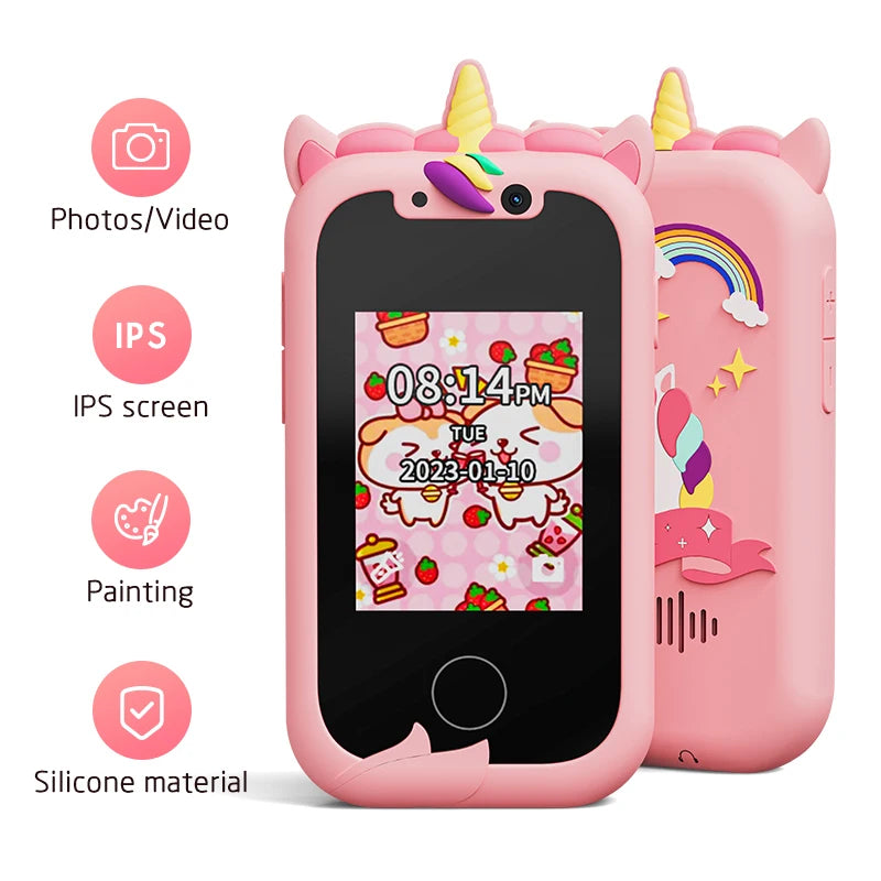 Kids Unicorn Smartphone Toy – Dual Camera, Music Player