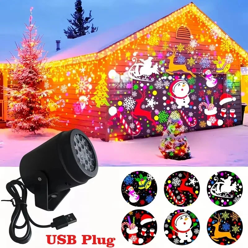 Christmas Laser Projector – 16 Snowflake Patterns LED