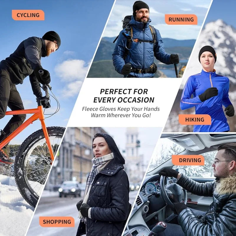 Unisex Winter Thermal Gloves with Touchscreen Warm Fleece