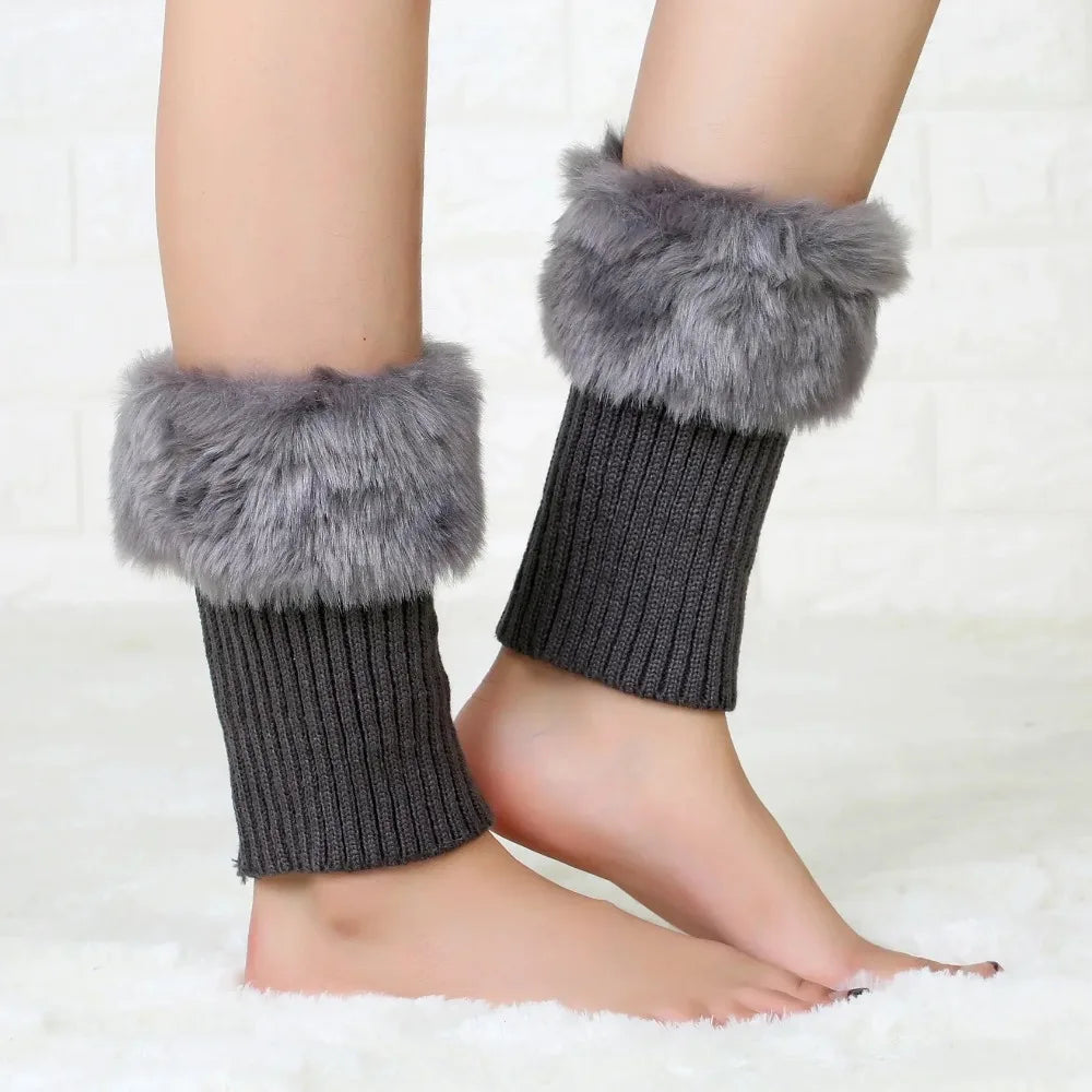 Turn-Over Fur Boot Cuffs – Warm Leg Warmers & Foot Covers