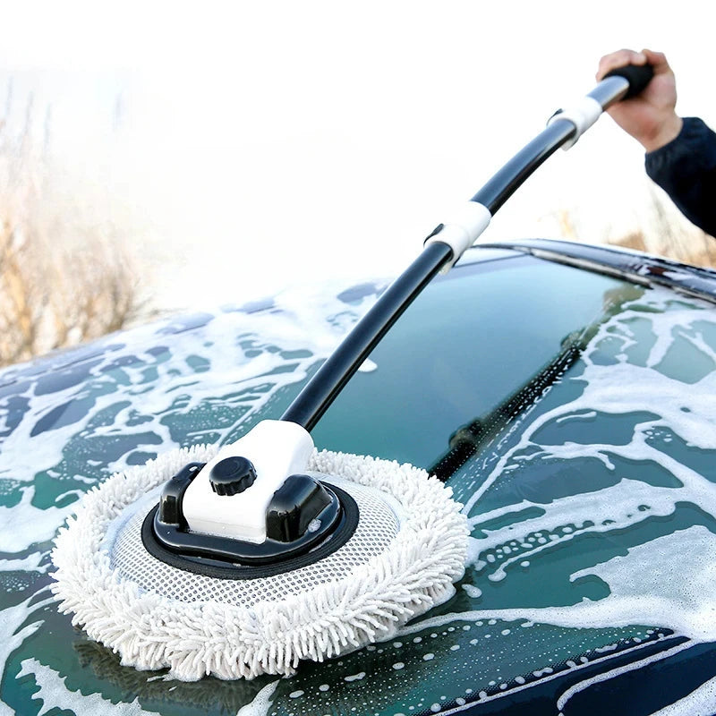 Zachte chenille autowasmop – krasvrije autoreiniging