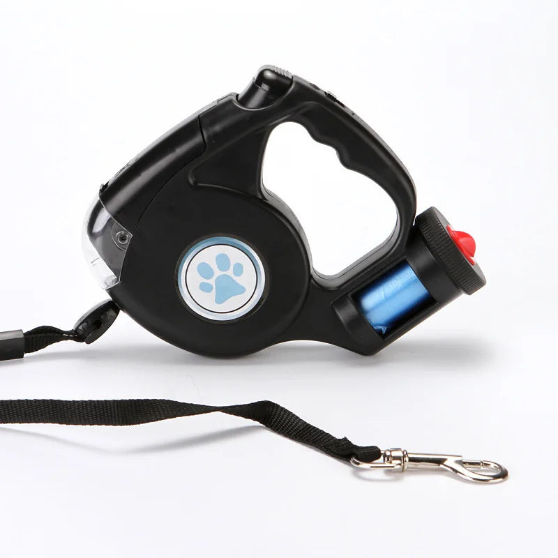 Laisse Militaire pour Chien avec Lampe de Nuit et Porte-Sacs à Déjections