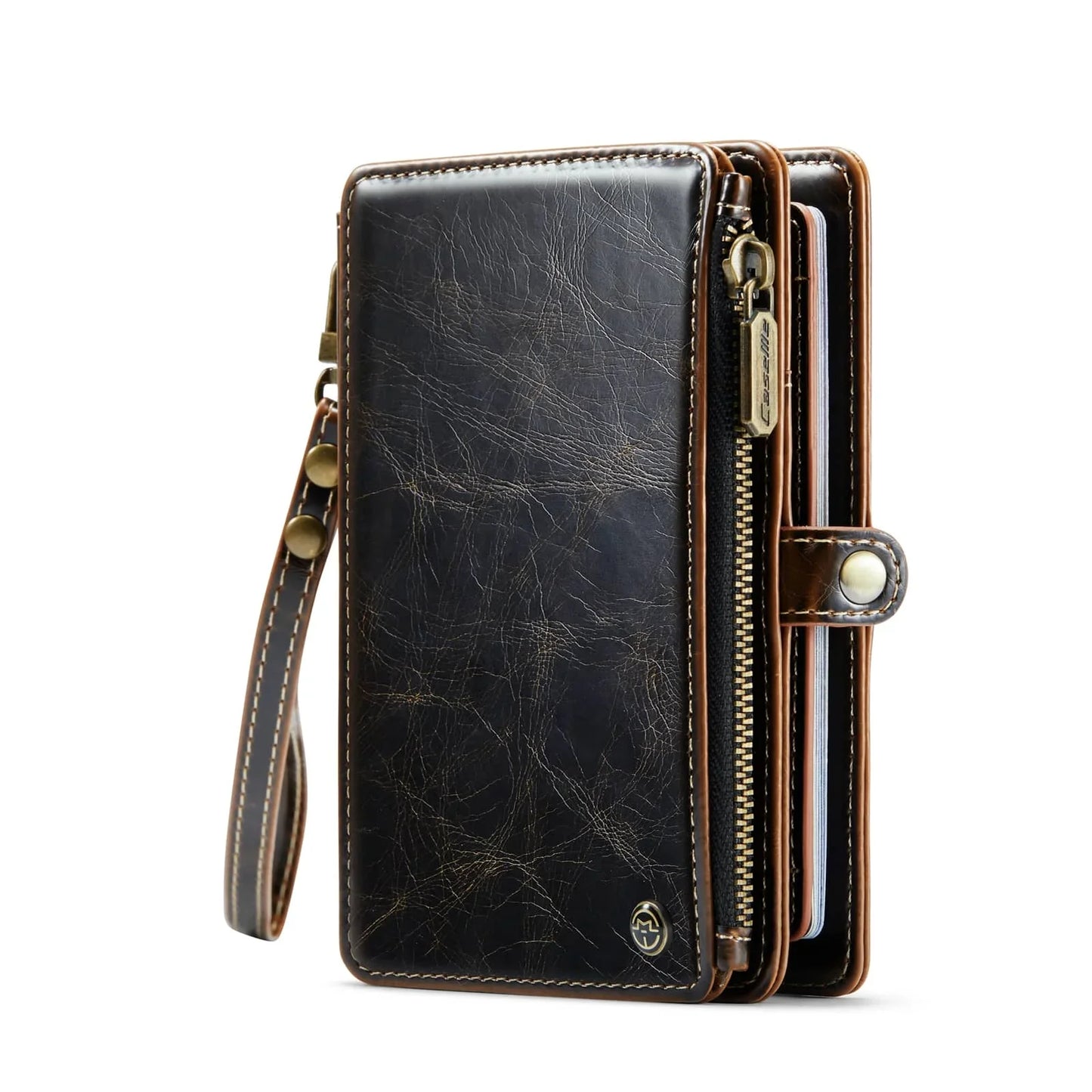 Travel Wallet with Zipper & Wrist Strap – Passport Holder