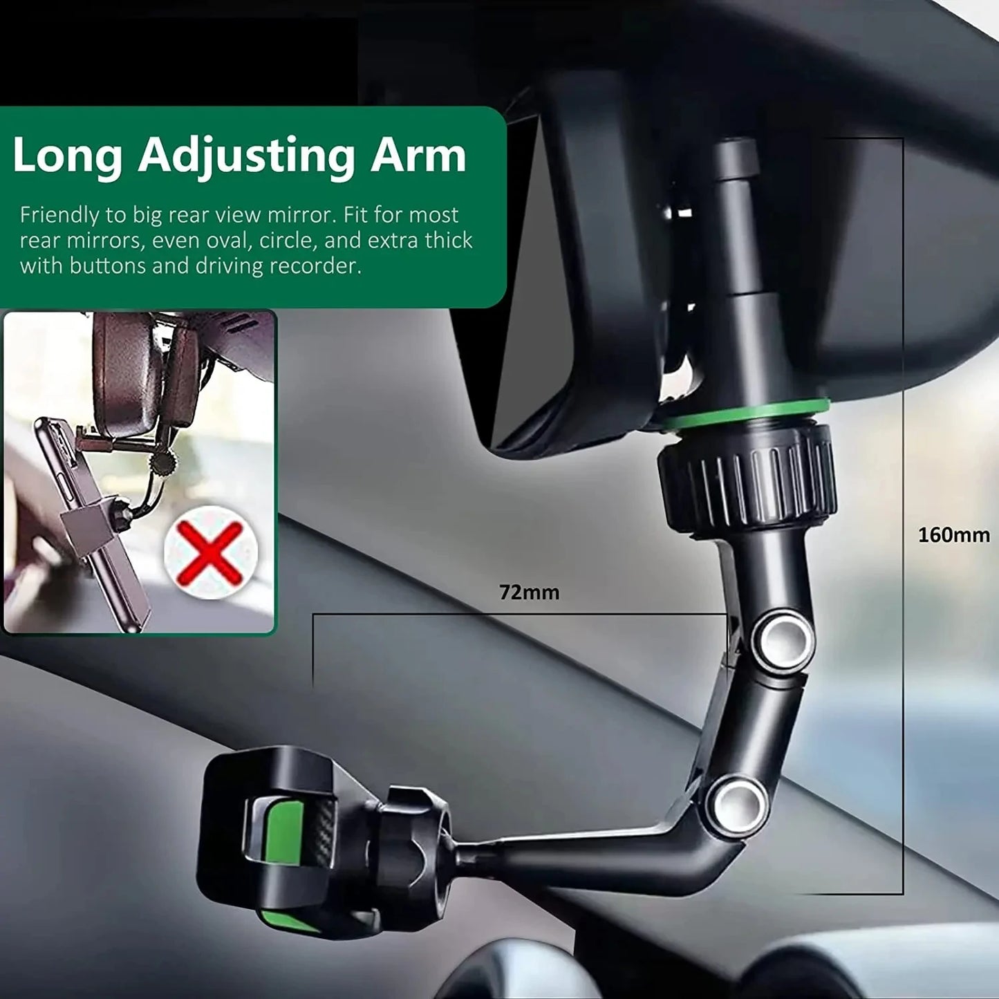 360° Rotating Car Phone Mount – Smartphone Holder