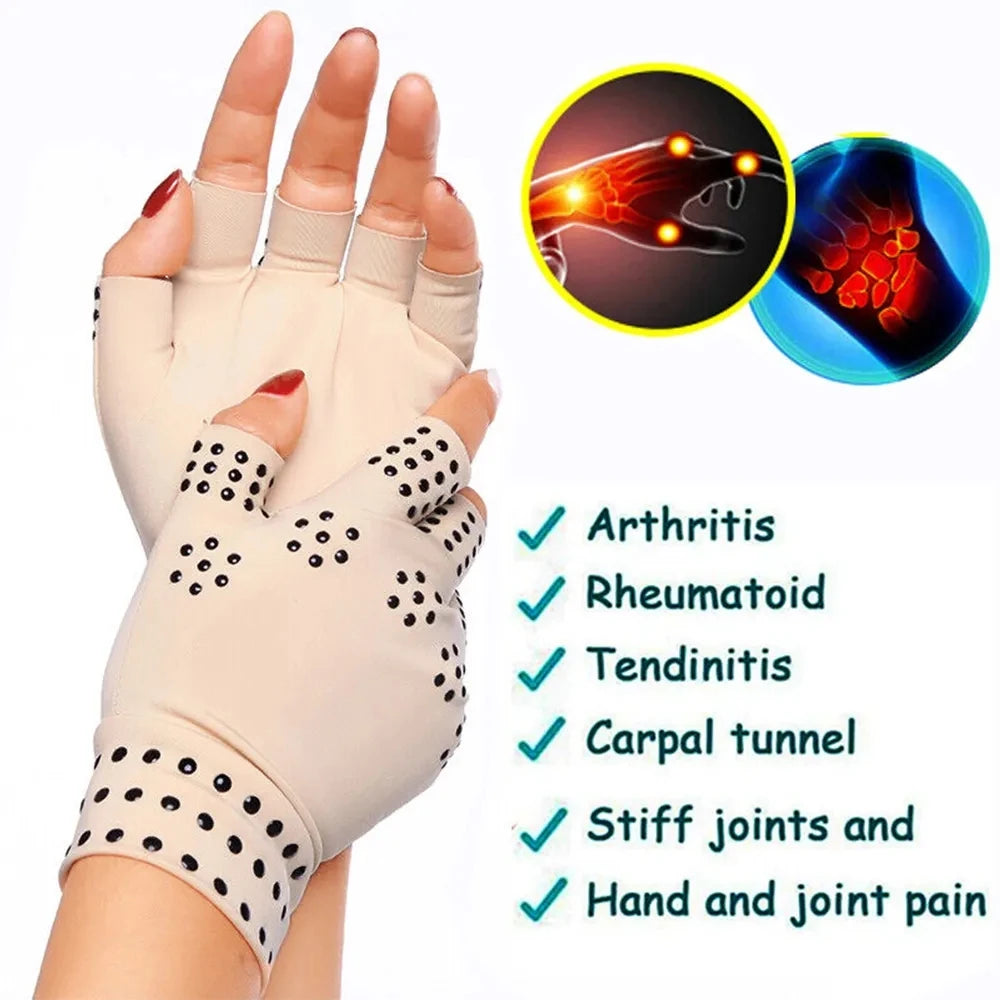 Vingerloze handschoenen met magnetische therapie – compressieondersteuning